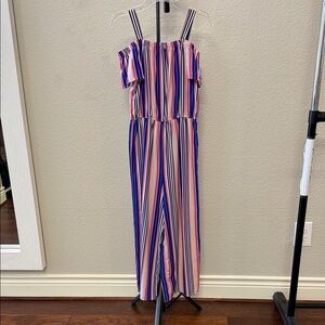 Striped Off-Shoulder Jumpsuit